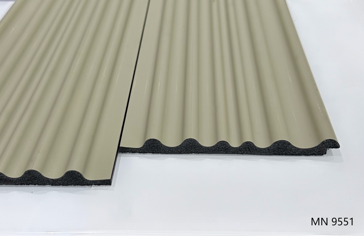 Sage green wavy louver panel, Mystic MN 9551