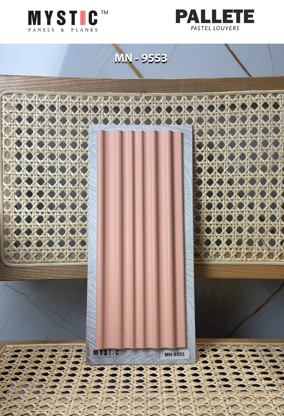 Blush pink matte fluted louver sample MN-9553