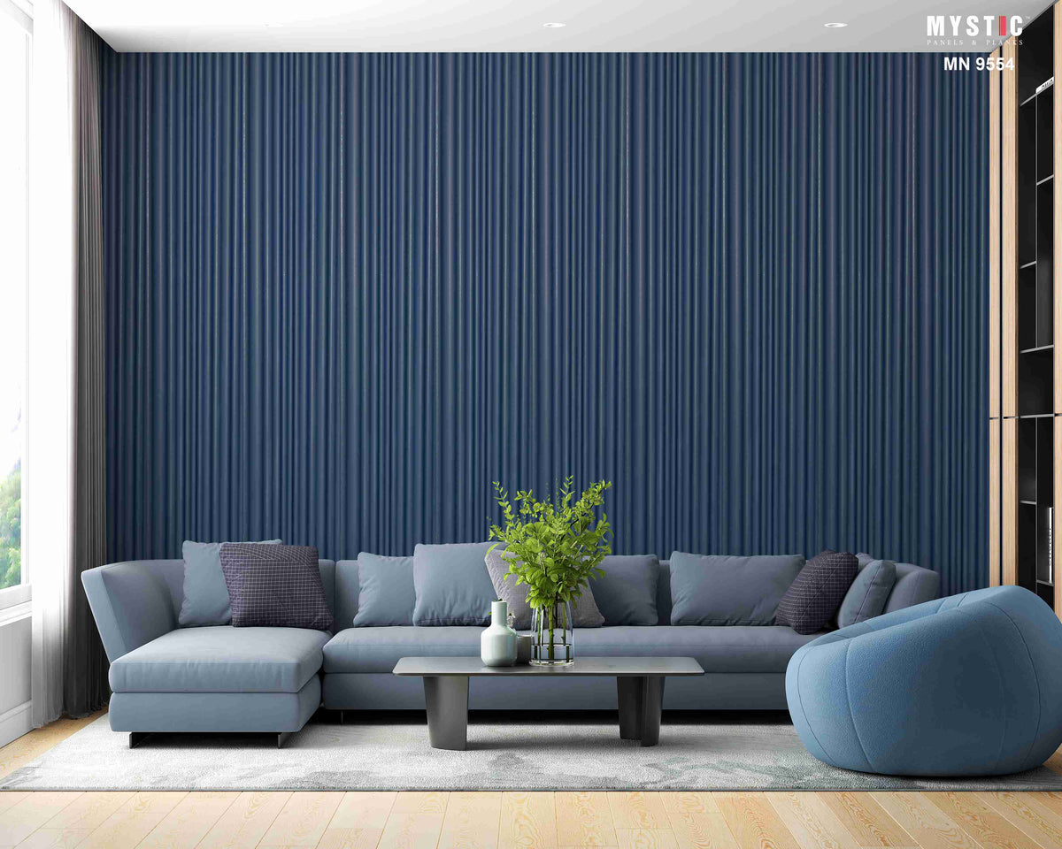 Navy blue matte fluted louver sample MN-9554