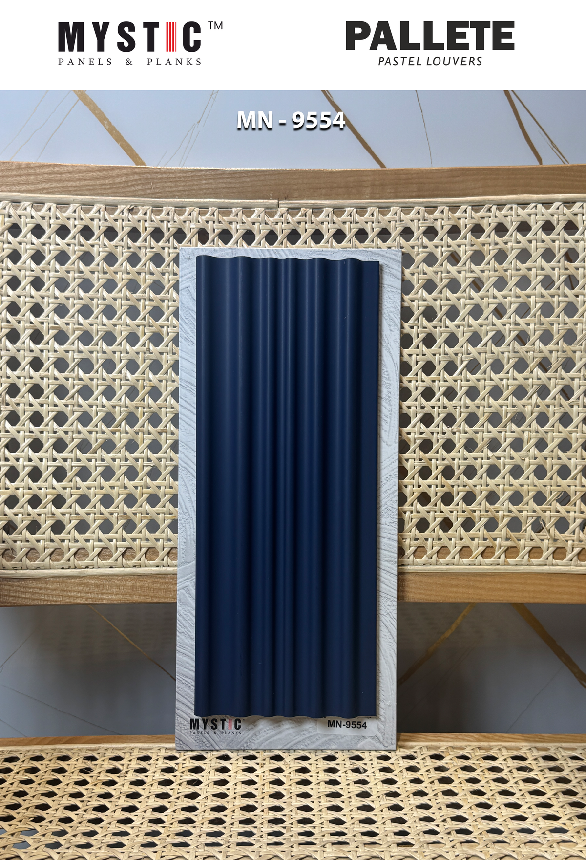 Navy blue matte fluted louver sample MN-9554