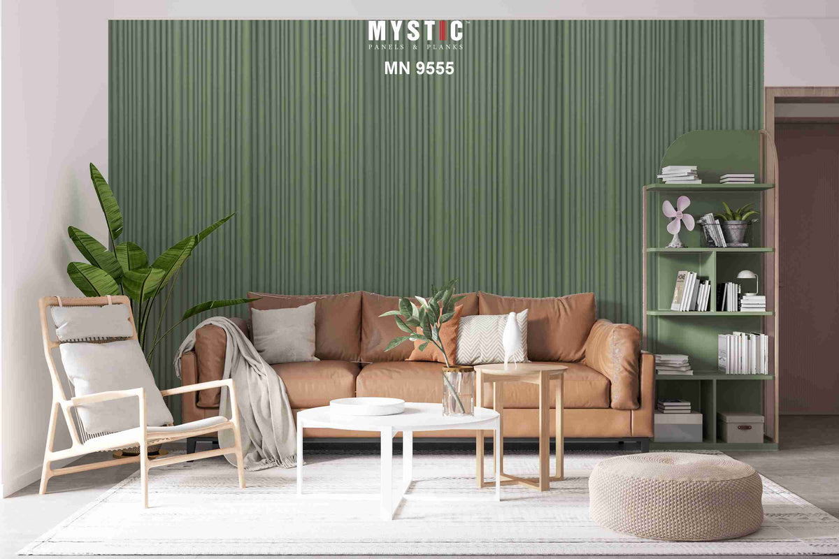 Green wavy louver panel, Mystic MN 9555