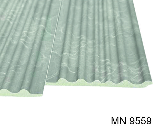 Grey marble-look wavy louver panel, Mystic MN 9559