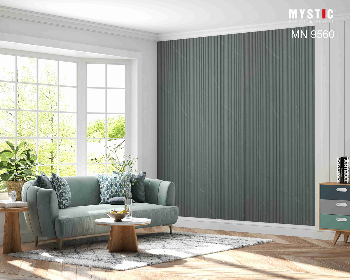Charcoal grey matte fluted louver sample MN-9560