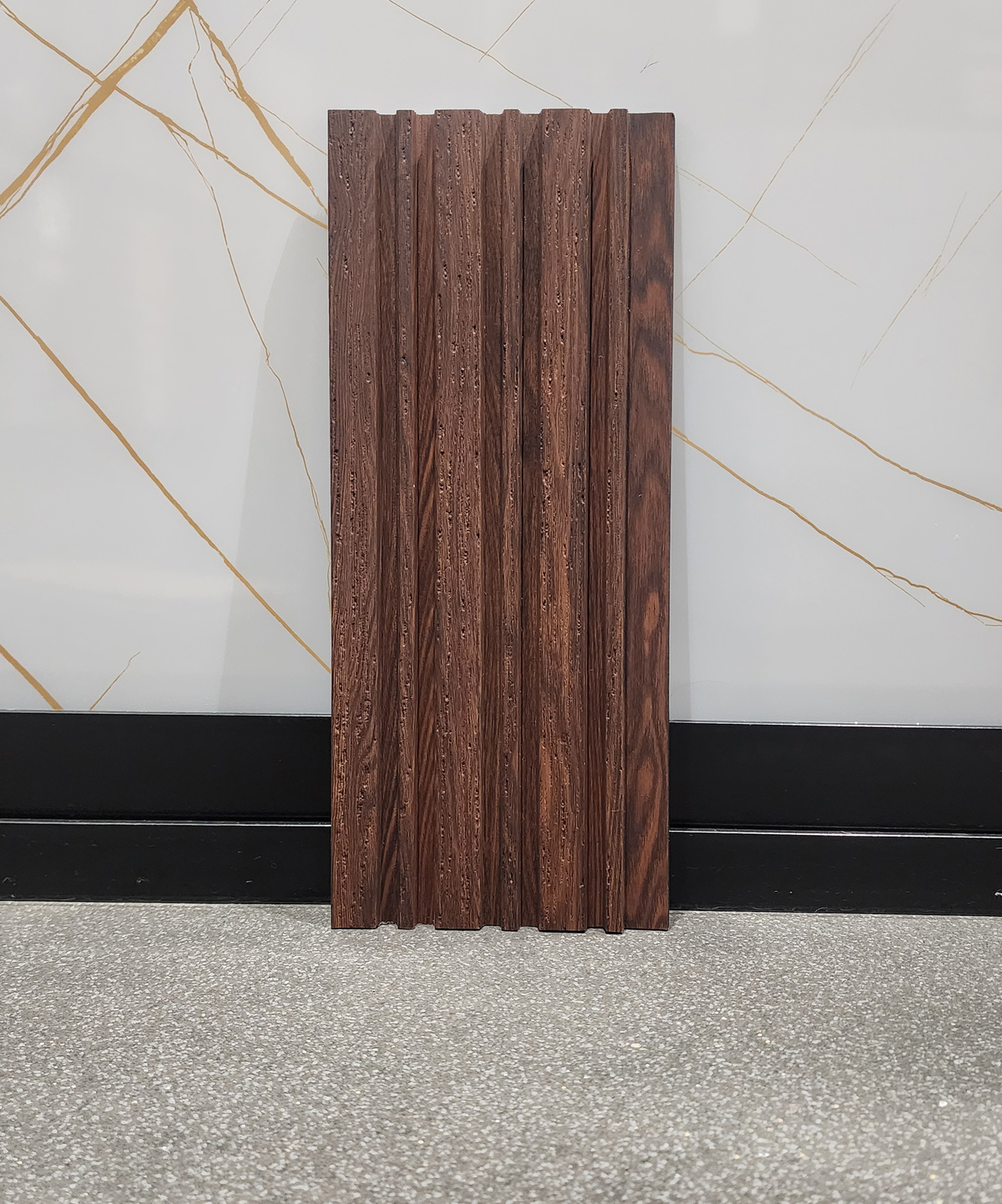 Dark wenge-brown weathered wood fluted louver, Mystic MN-5906