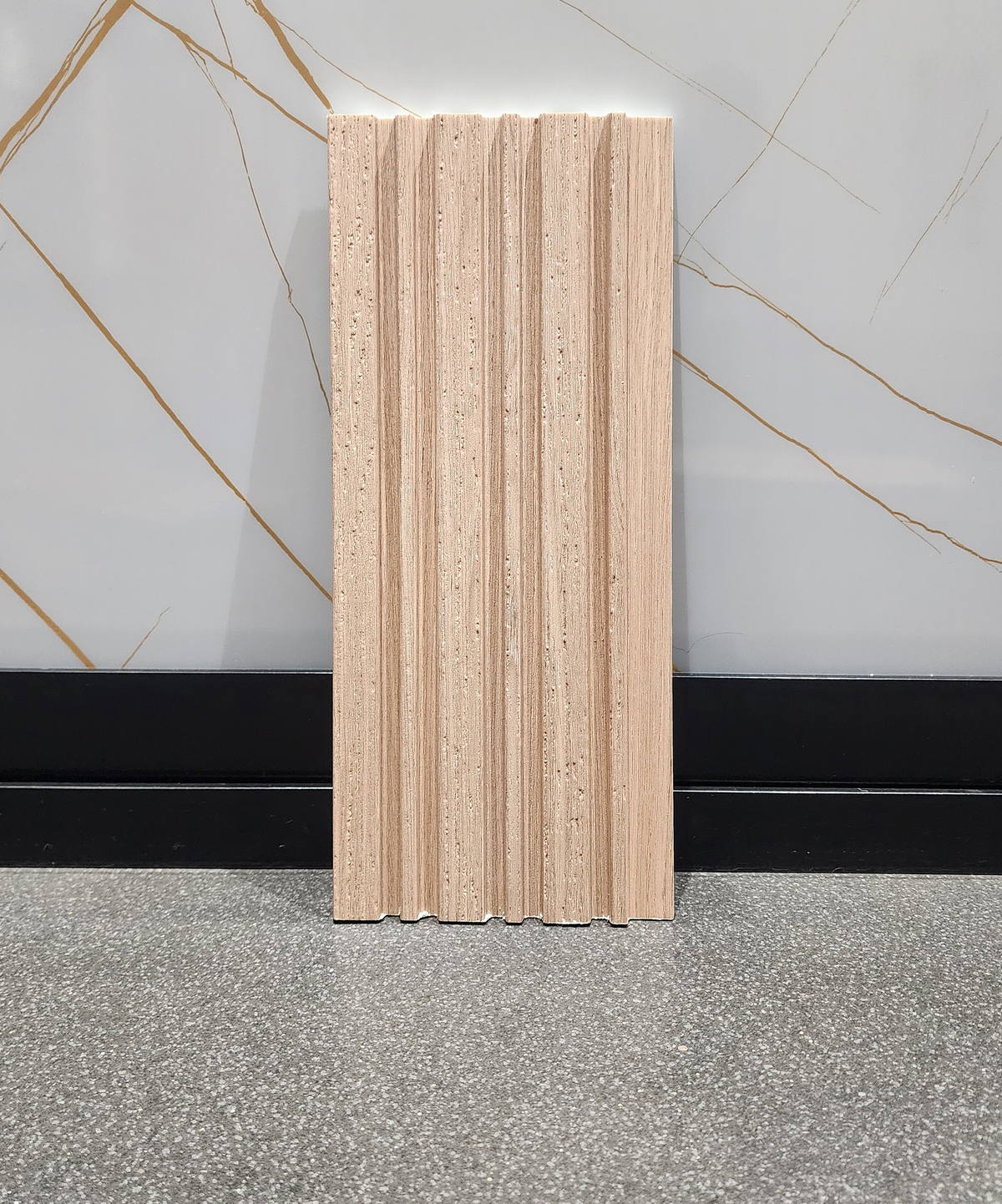 Pinkish beige wood-grain fluted louver, Mystic MN-5908