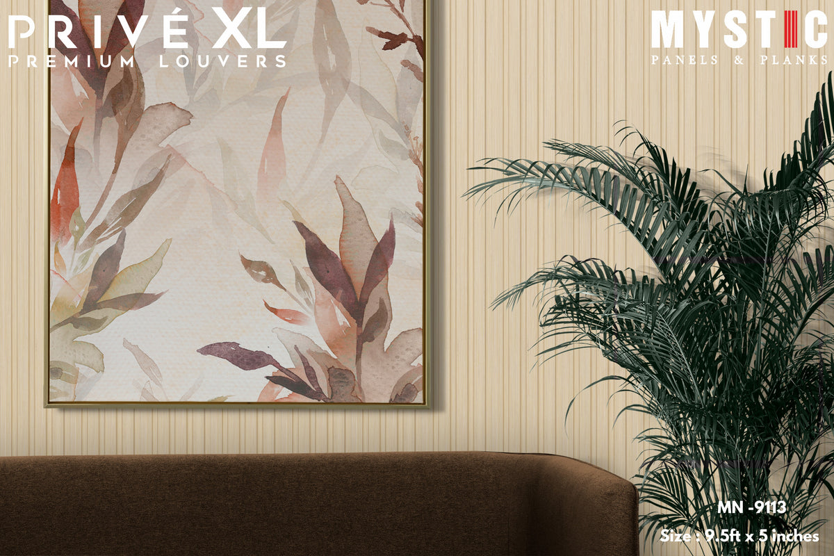 Light beige wood-grain louver panel MN 9113