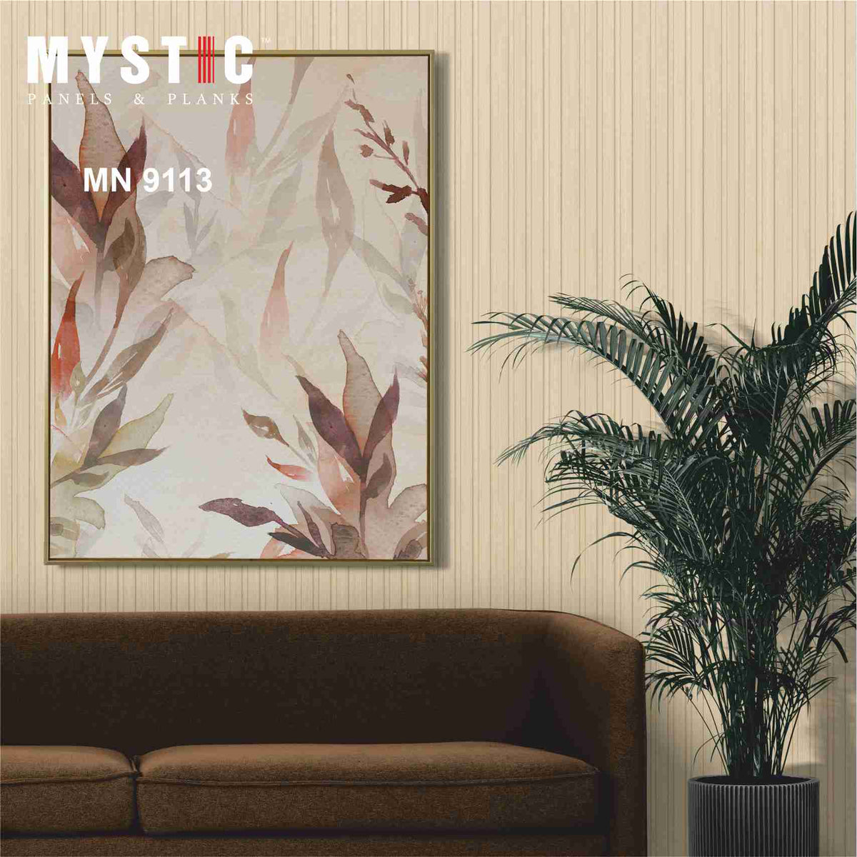 Light beige wood-grain louver panel MN 9113