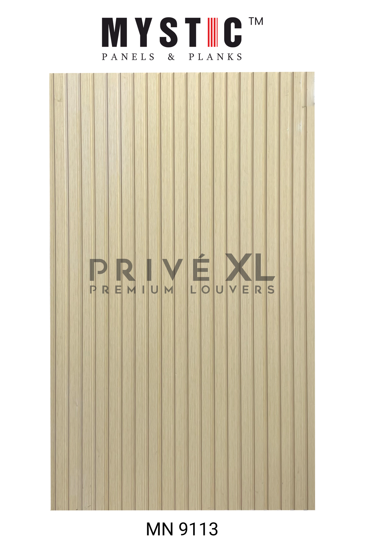 Light beige wood-grain louver panel MN 9113
