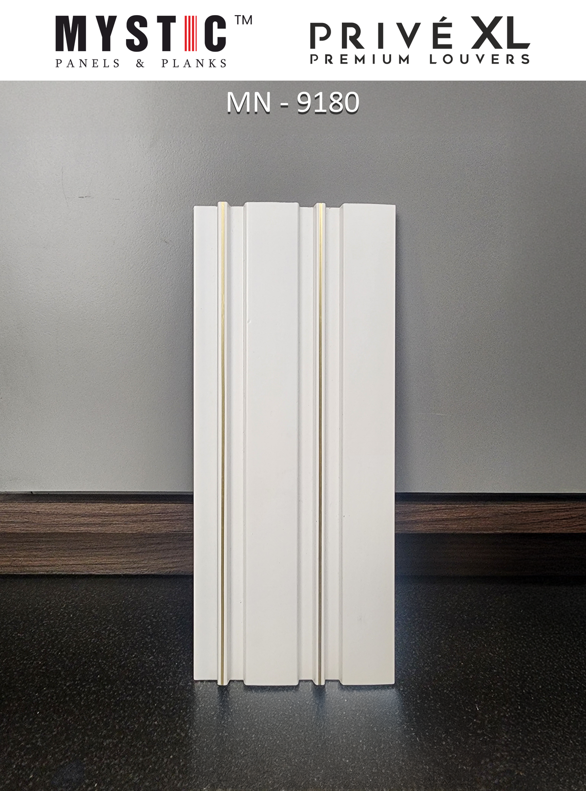 White louver with gold inlay grooves, MN-9180
