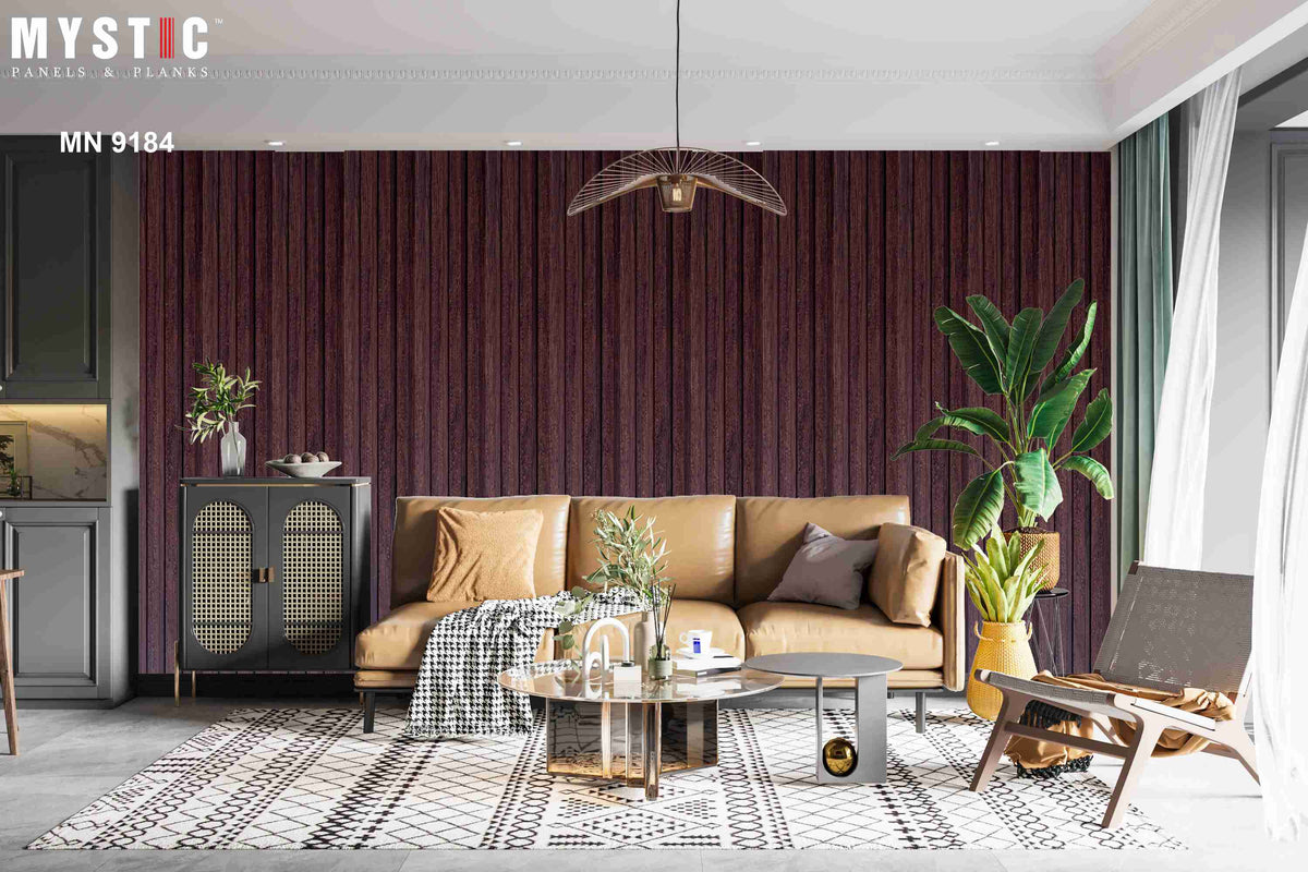 Dark wenge wood-grain fluted louver MN-9184