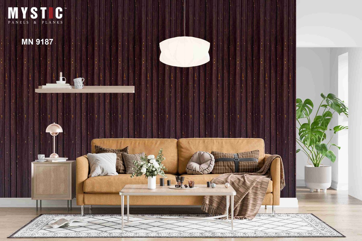 Dark wenge wood louver with gold fleck accents MN-9187