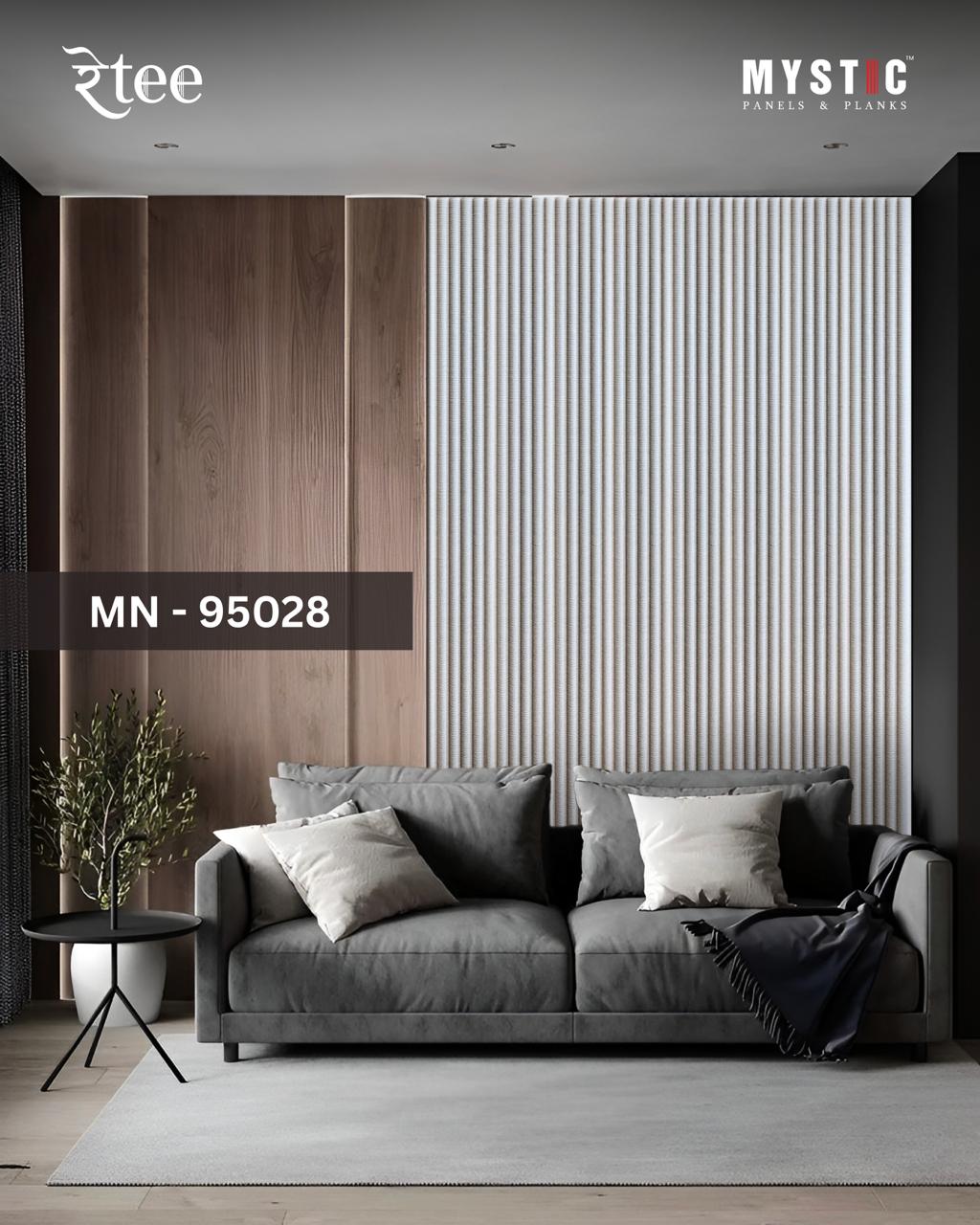 Beige linen-texture fluted louver, Mystic MN-95028