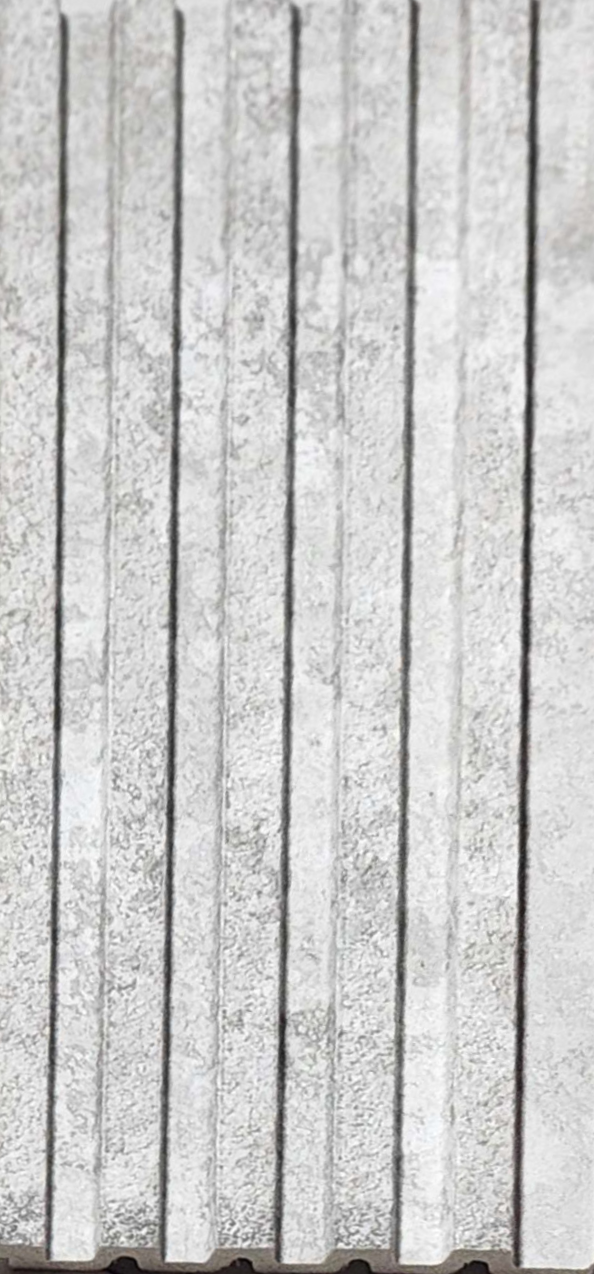 Light grey concrete-look ribbed louver, Mystic MN-95033