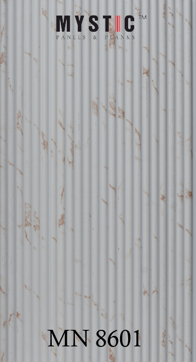 White marble-look fluted louver, MN 8601