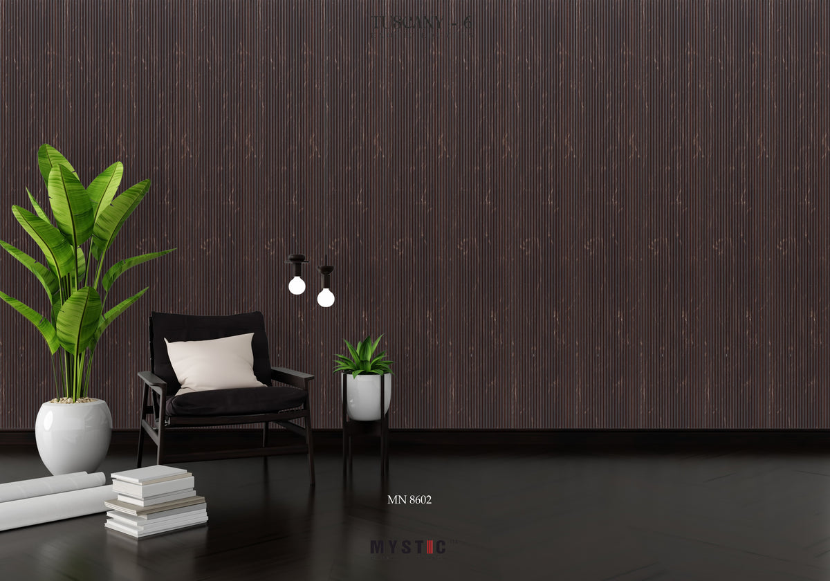 Black marble-look fluted louver, Mystic MN-8602