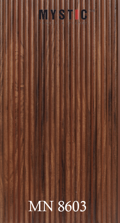Brown walnut wood fluted louver, MN 8603
