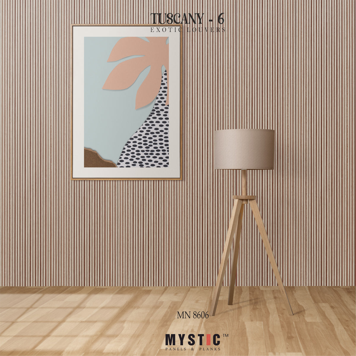 Light beige oak-look fluted louver, Mystic MN-8606