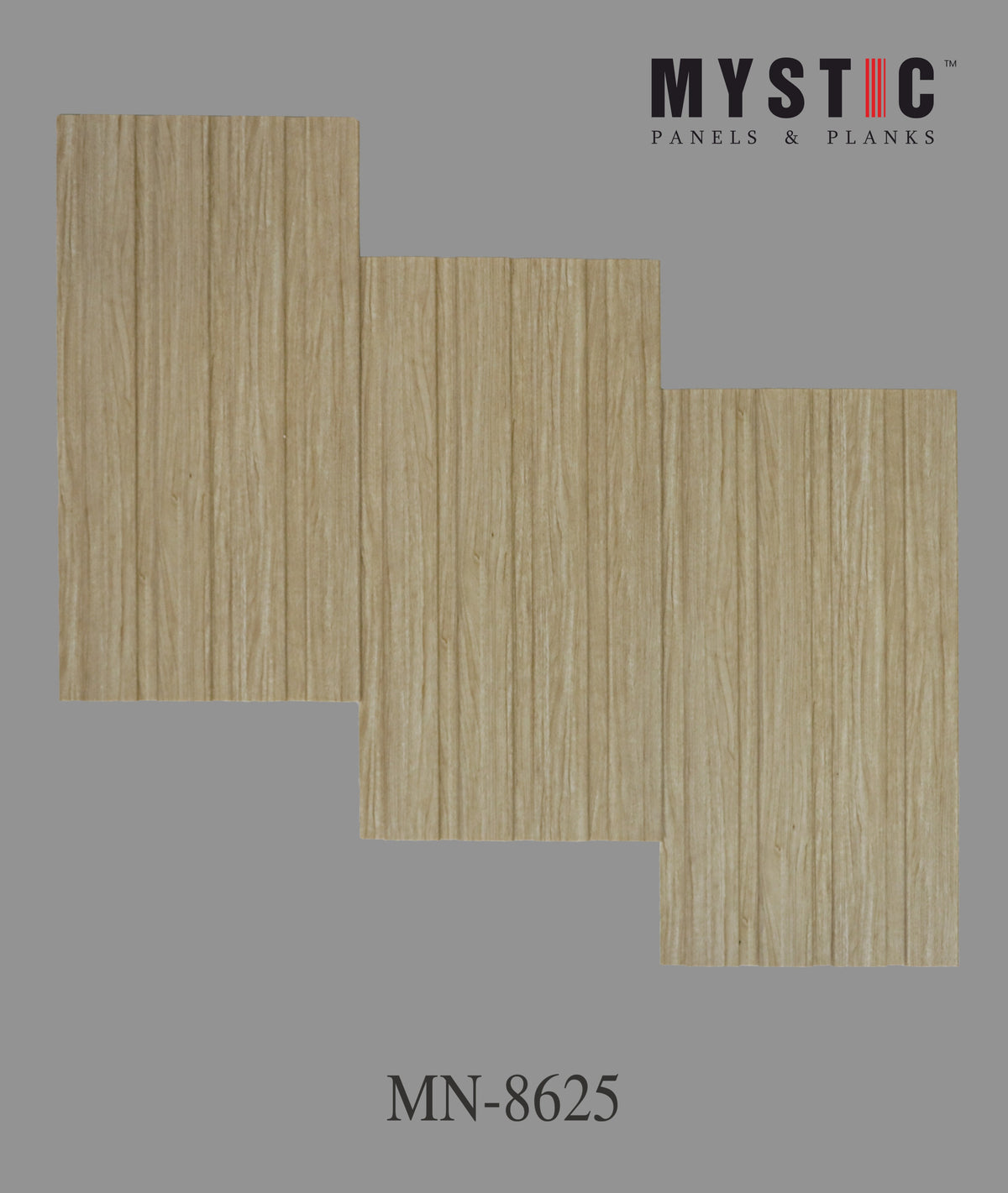 Light beige oak wood-grain fluted louver, MN-8625