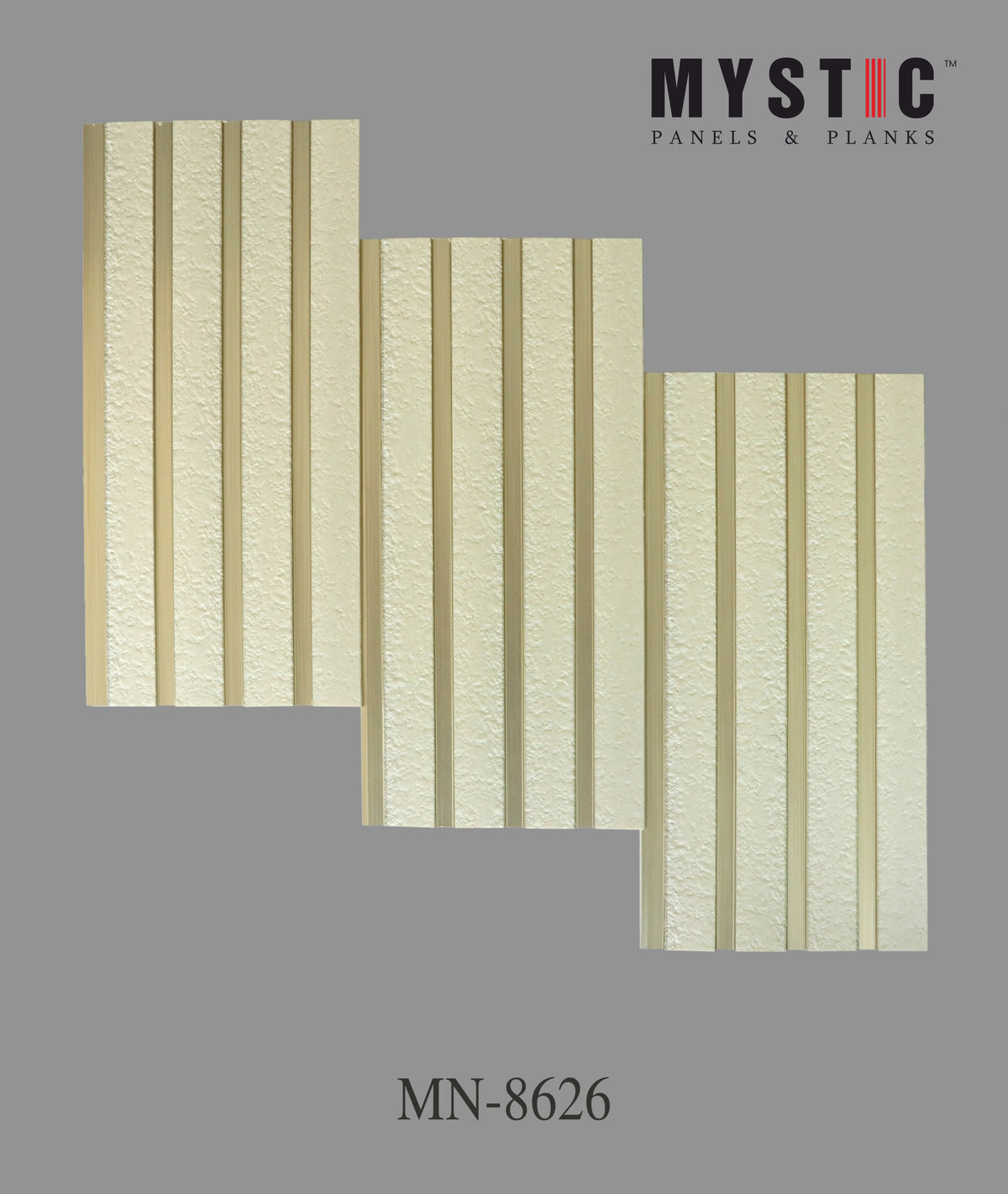 Cream textured louver with champagne gold grooves, MN-8626