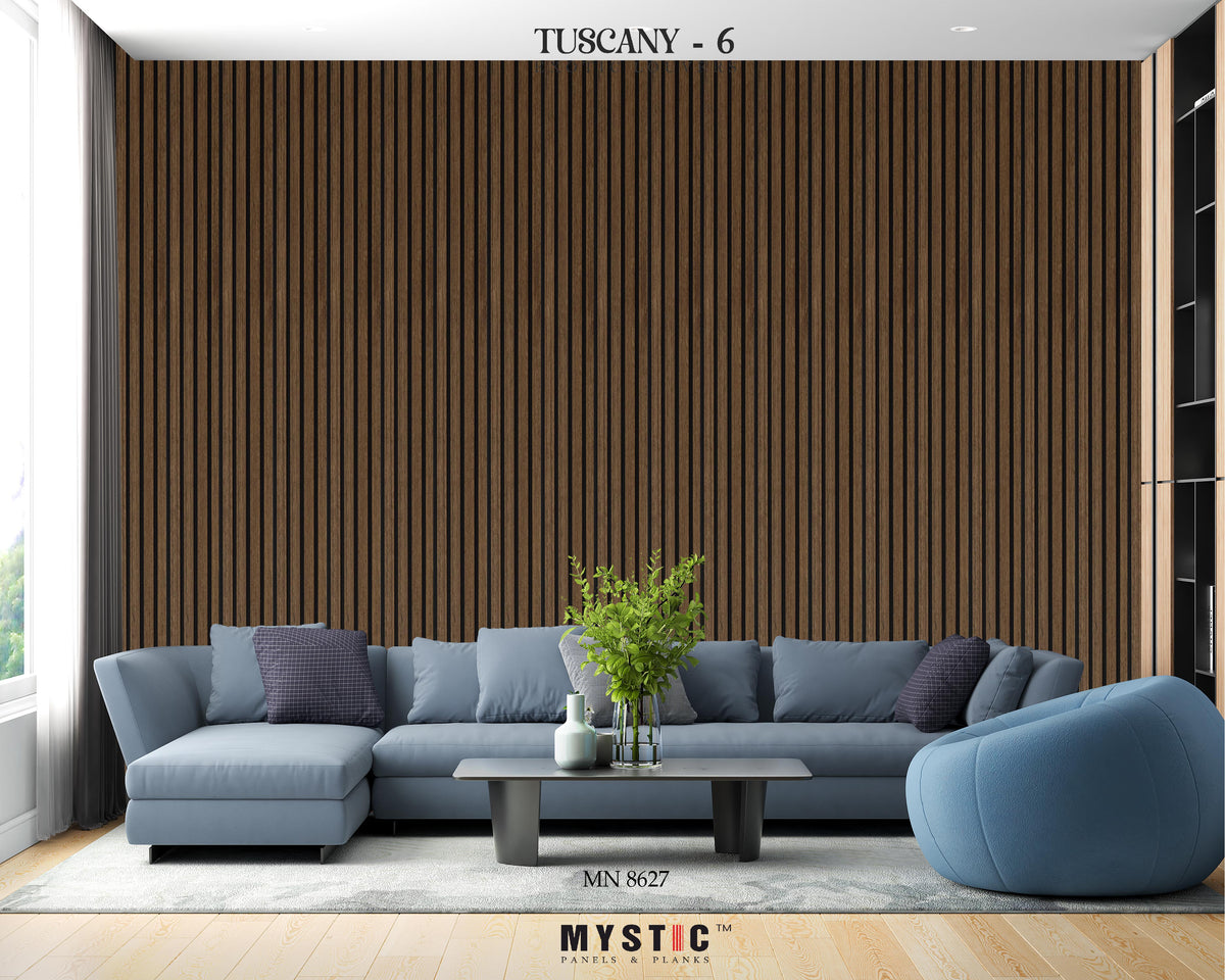 Walnut wood-grain louver with black grooves, MN-8627