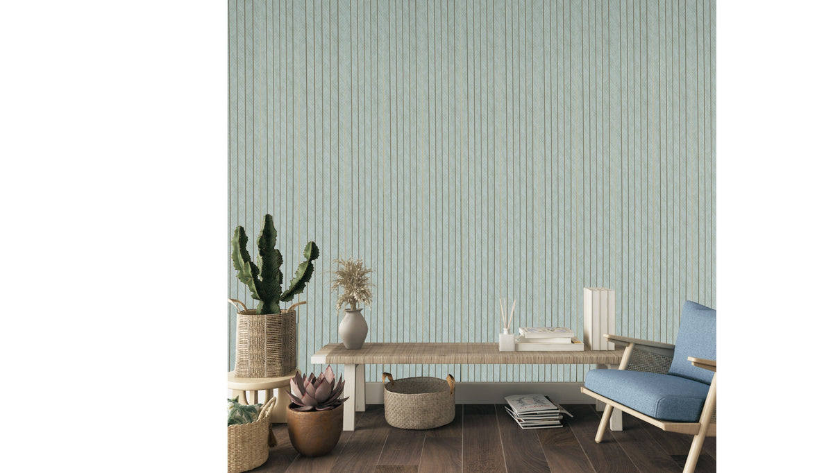 Light grey stone-look louver with diagonal ridges and gold strips, MN-9801