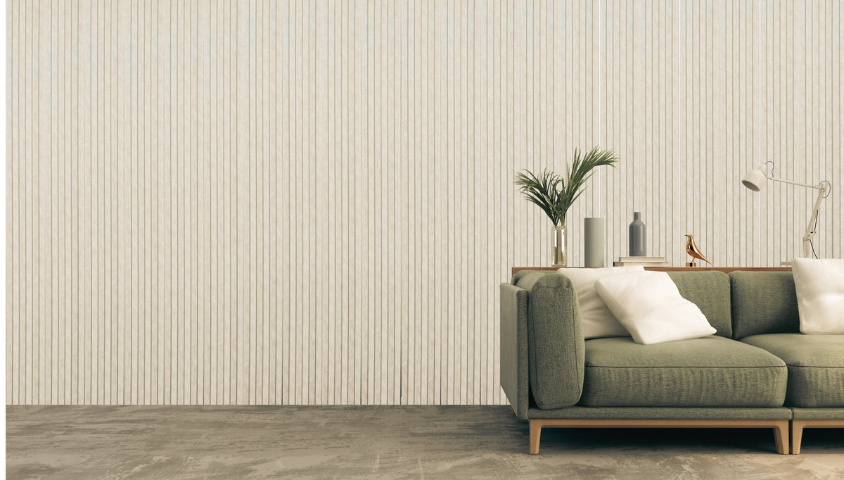 White herringbone-grain louver with gold strips, MN-9808