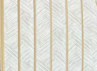 White herringbone-grain louver with gold strips, MN-9808