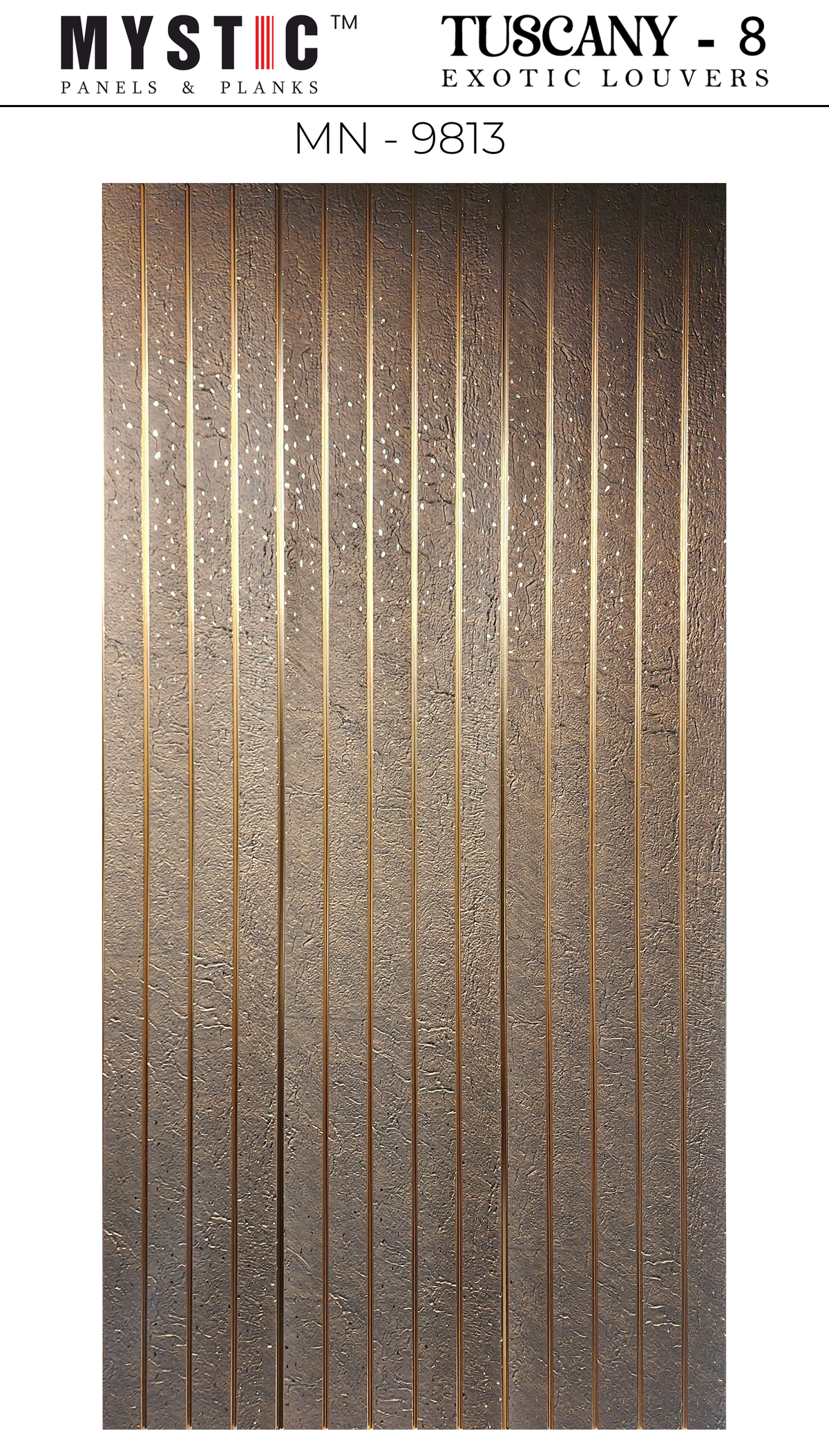 Dark brown textured louver with gold flecks, Mystic MN-9813