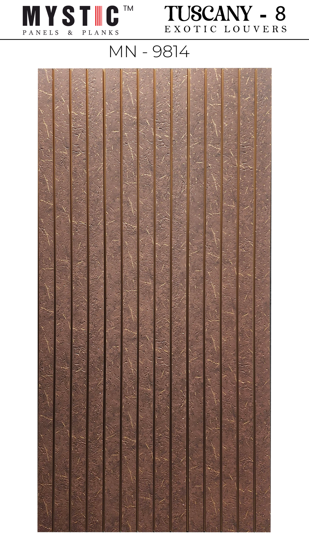 Copper-brown textured louver with gold scratch accents, Mystic MN-9814