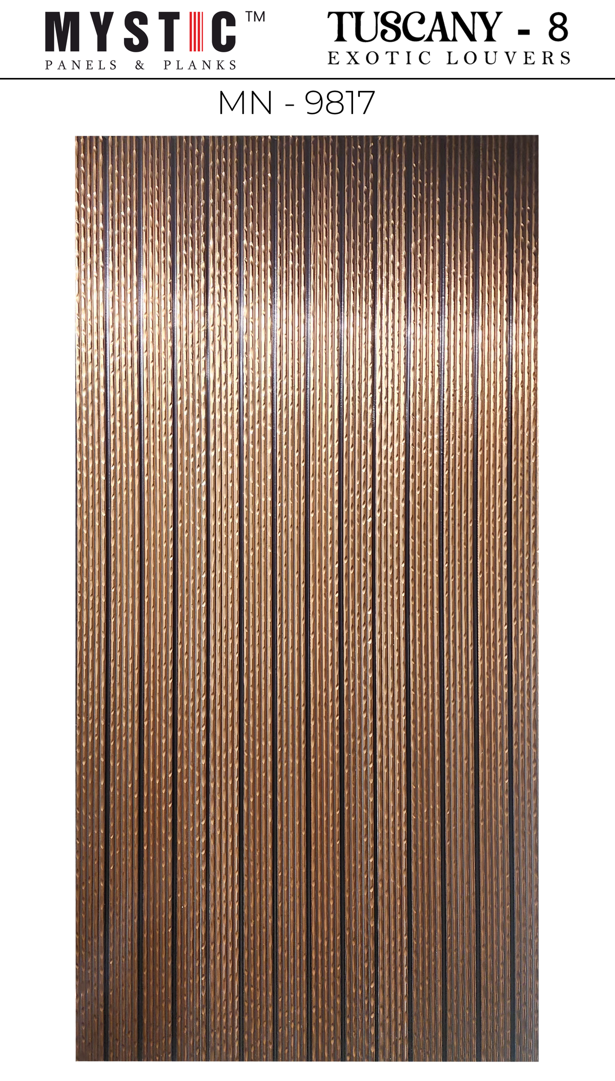 Copper metallic hammered fluted louver, Mystic MN-9817