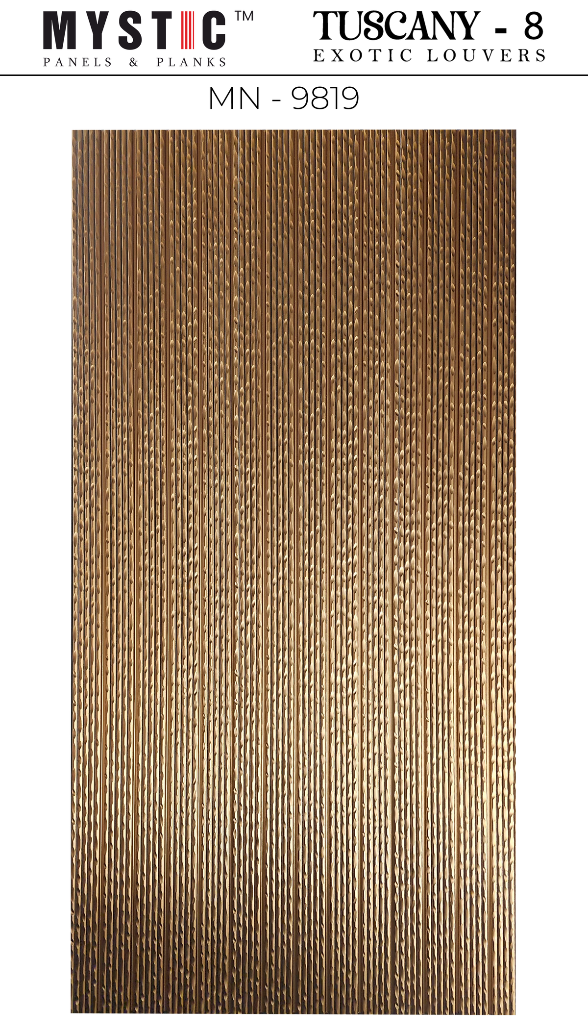Gold-bronze metallic hammered fluted louver, Mystic MN-9819