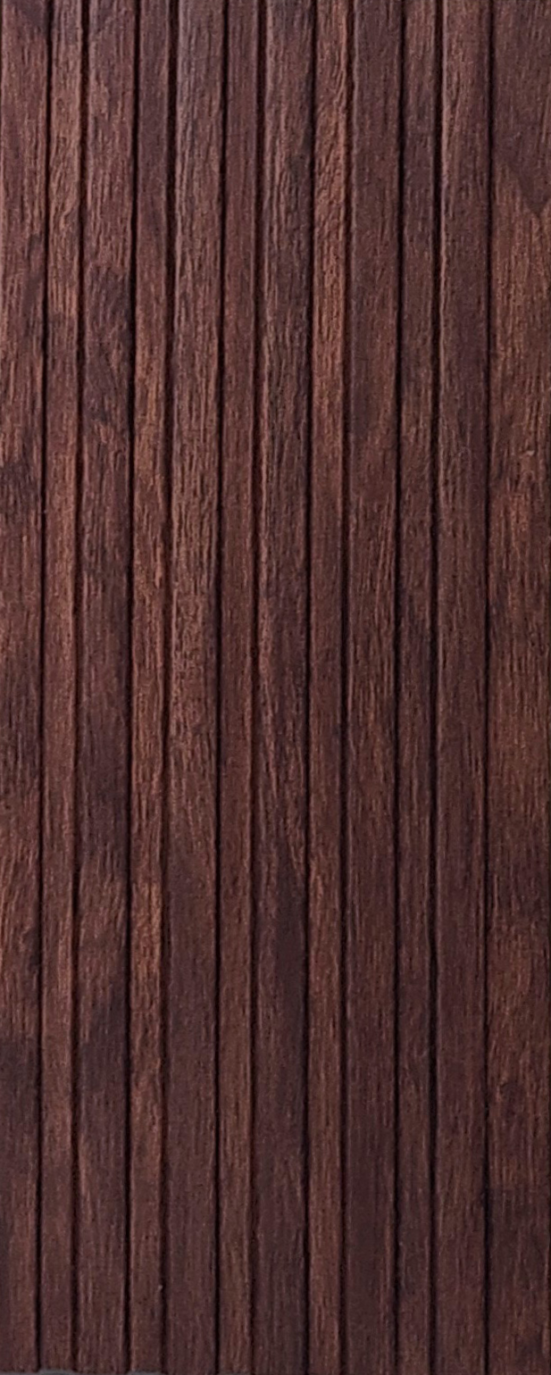 Dark brown wood-grain fluted louver panel MN-10107