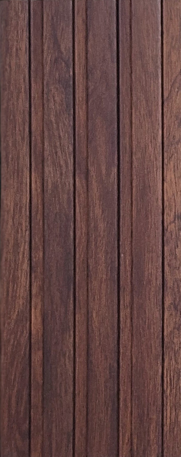 Walnut brown wood-grain fluted louver panel MN-10153