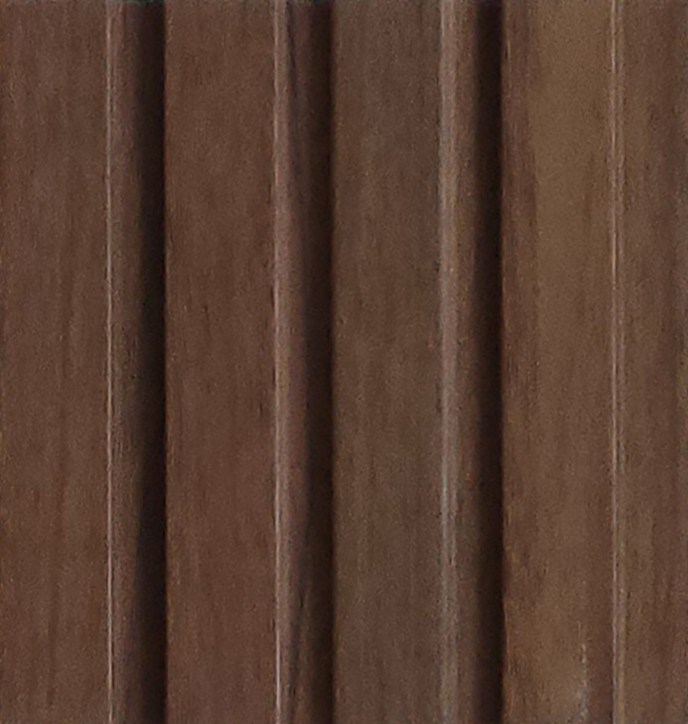 Walnut brown wood-grain fluted louver panel MN-10160