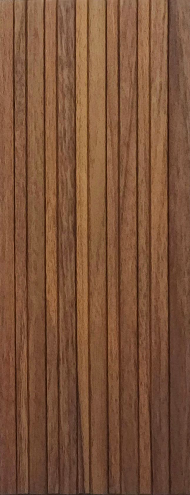 Mid brown wood-grain fluted louver, MN-10165