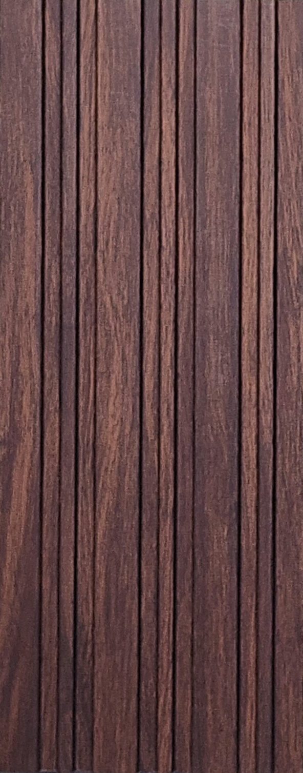 Mahogany brown wood-grain fluted louver panel MN-10173