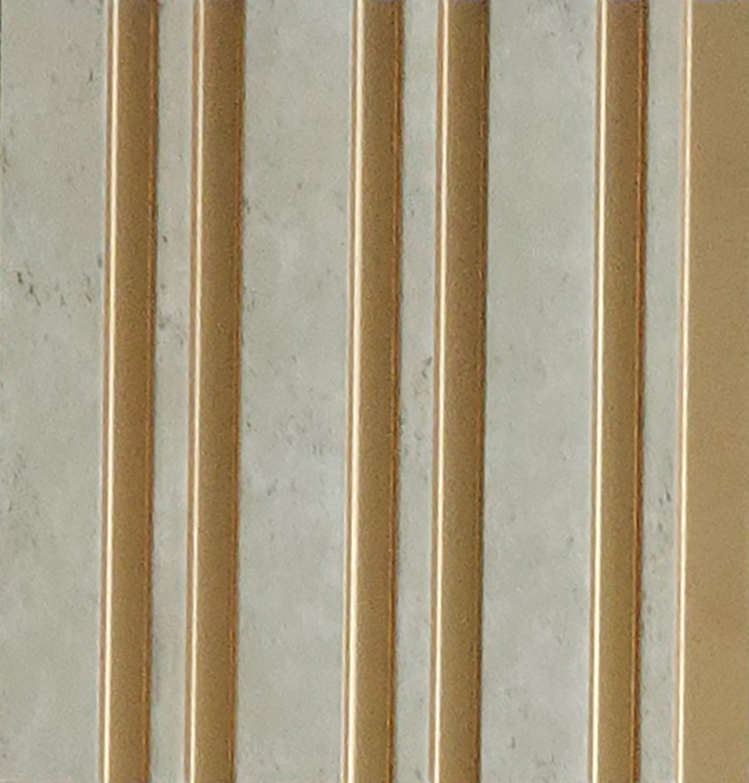 Cream stone-look louver with gold strips MN-10178