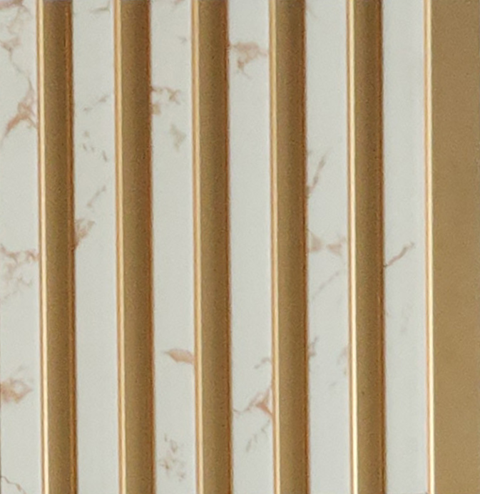 Cream marble louver with gold strips MN-10601