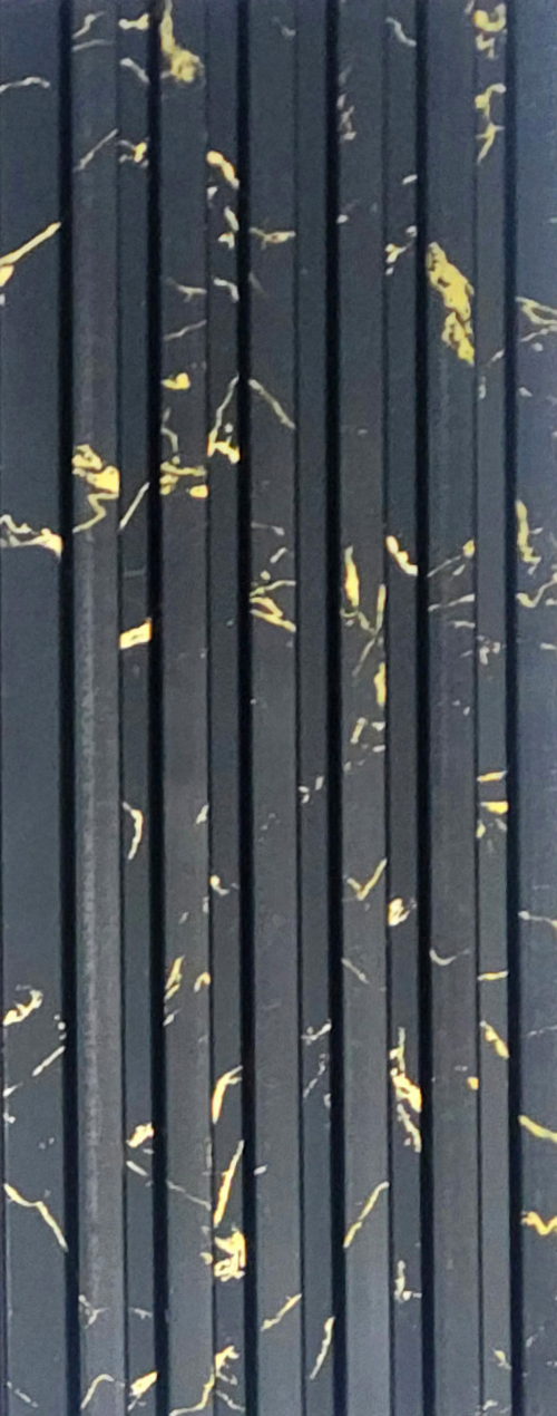 Black and gold marble fluted louver panel MN-10618
