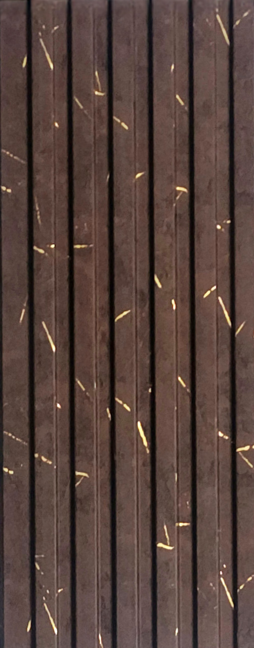 Dark brown stone fluted louver with gold flecks, Mystic Valcon MN-10619