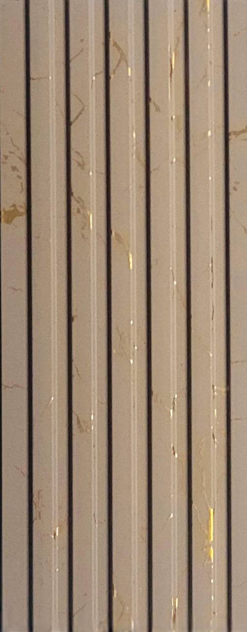 Taupe marble fluted louver with gold veins MN-10635