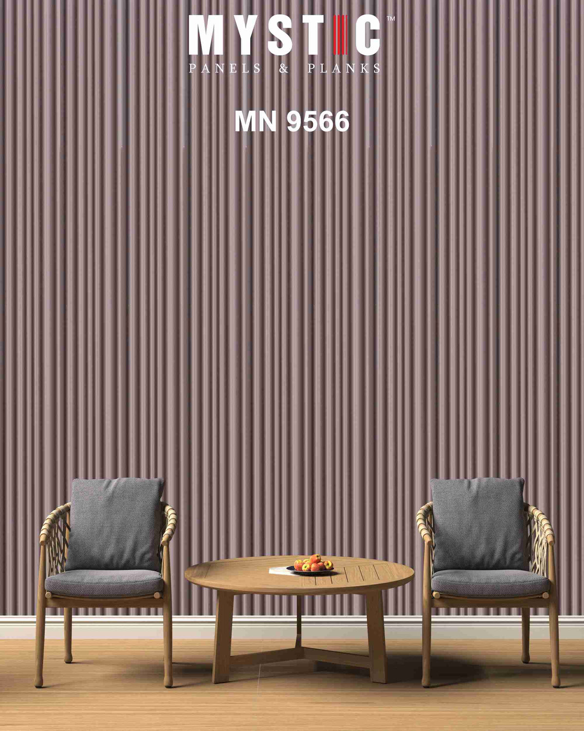 Mauve pink fluted louver, Walluxe MN-9566