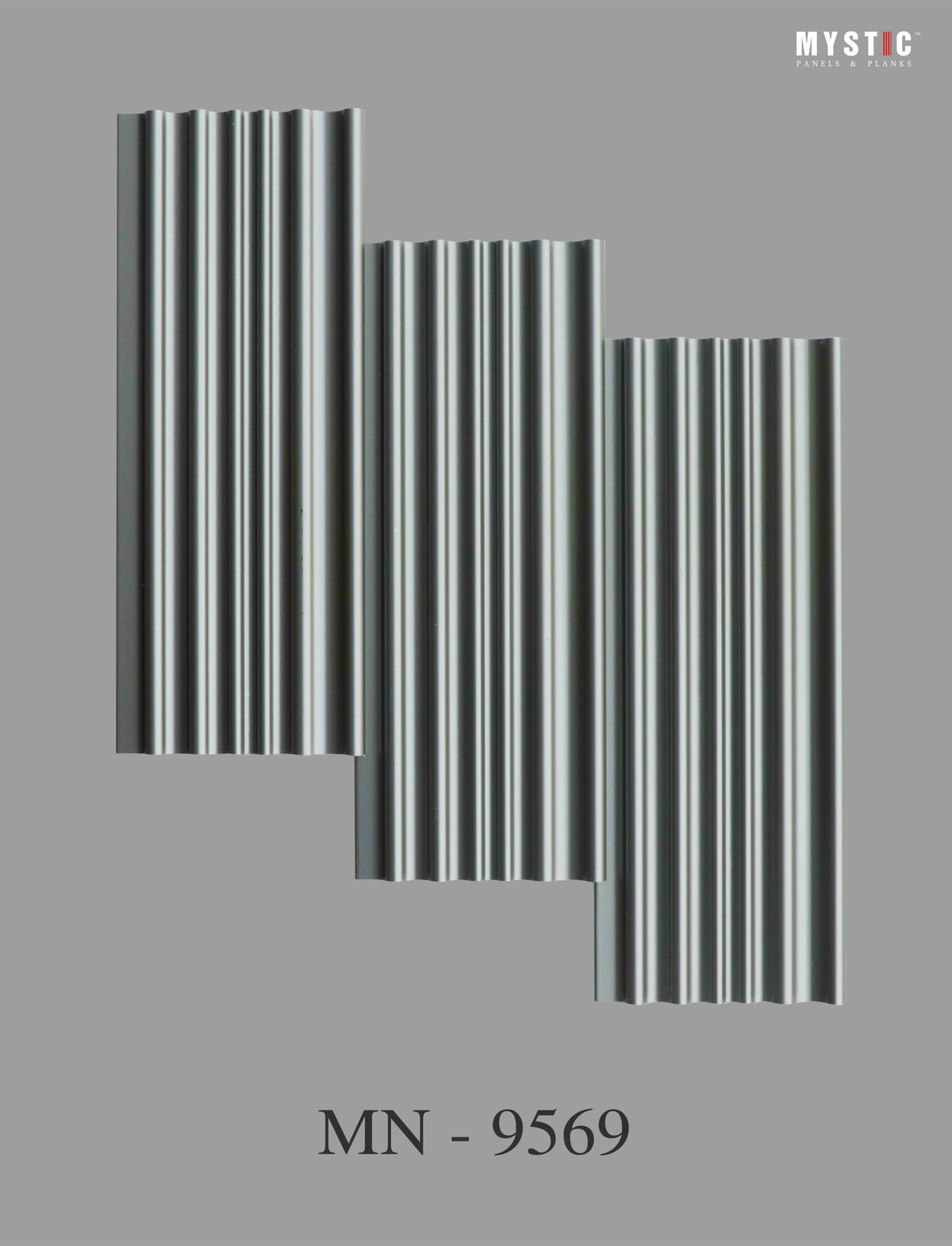 Gunmetal grey fluted louver panel, Mystic Walluxe MN-9569