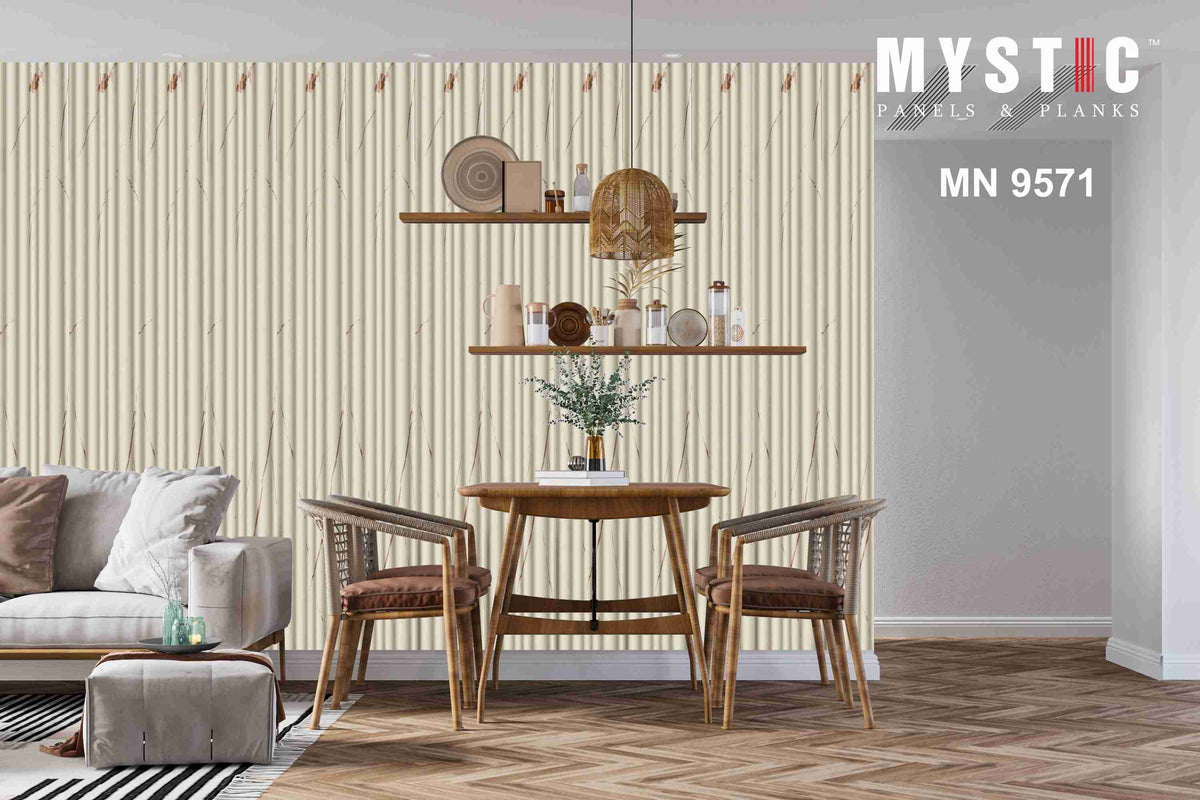 White and gold marble fluted louver, Walluxe MN-9571