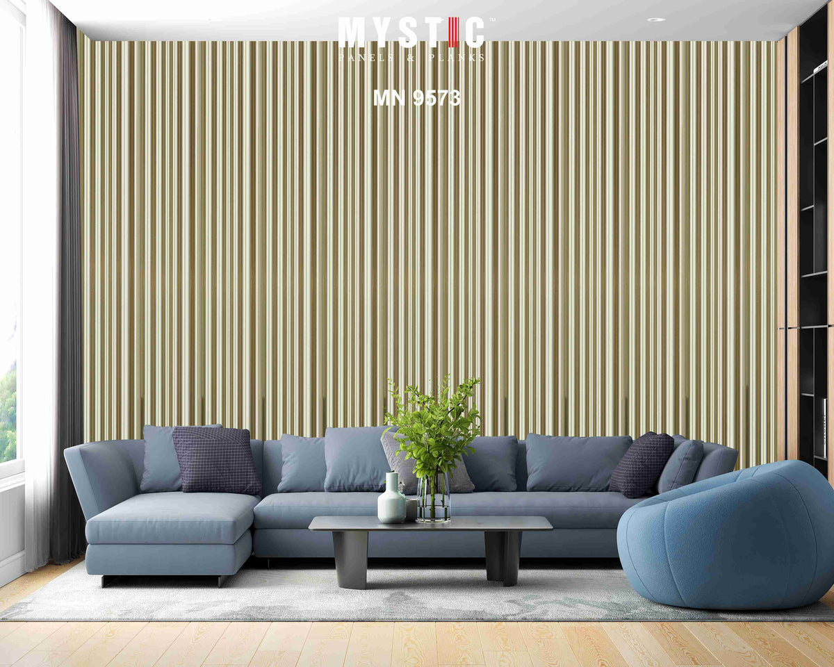 Champagne gold metallic fluted louver, Walluxe MN-9573