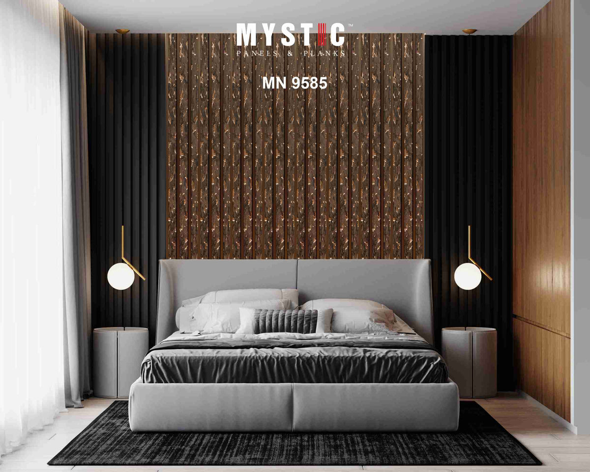 Brown cork texture louver with gold patches, MN-9585