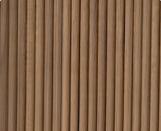 Mystic Woodique brown fluted wood-grain louver panel 91220
