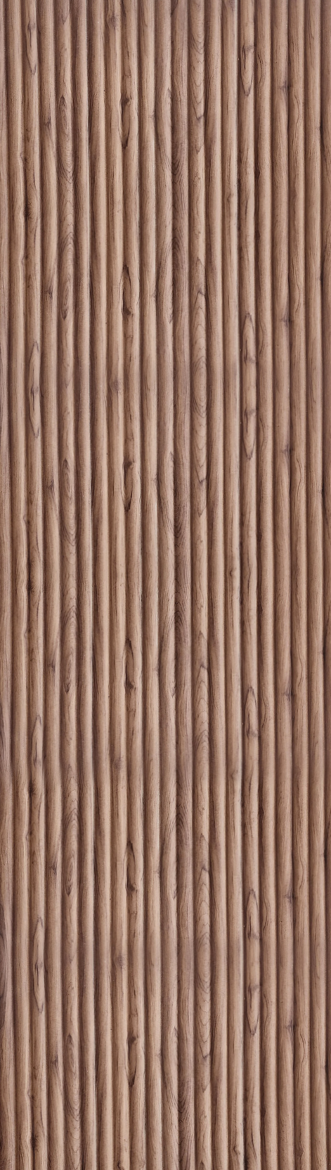 Mystic Woodique brown fluted wood-grain louver panel 91221