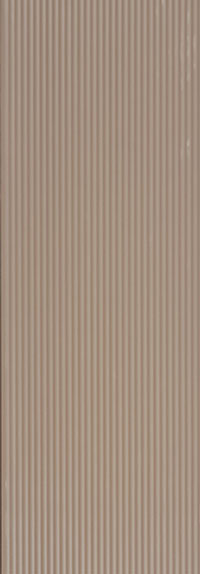 Brown textured designer louver panel with vertical stripes and subtle sheen, showcasing a patterned finish.