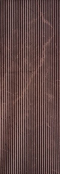 Brown textured designer louver panel with vertical slats and marbled pattern